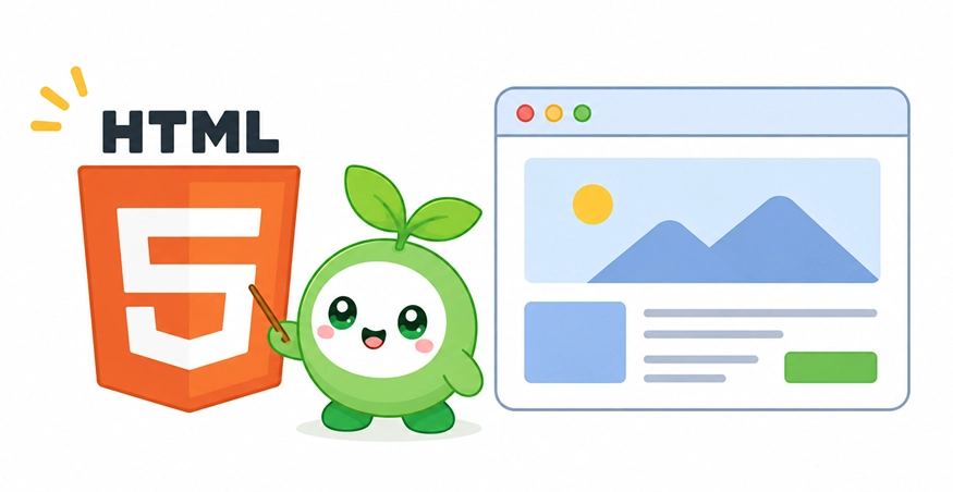 HTML5图标与网页基础结构图解，展现HTML作为构建网页基础技术的作用