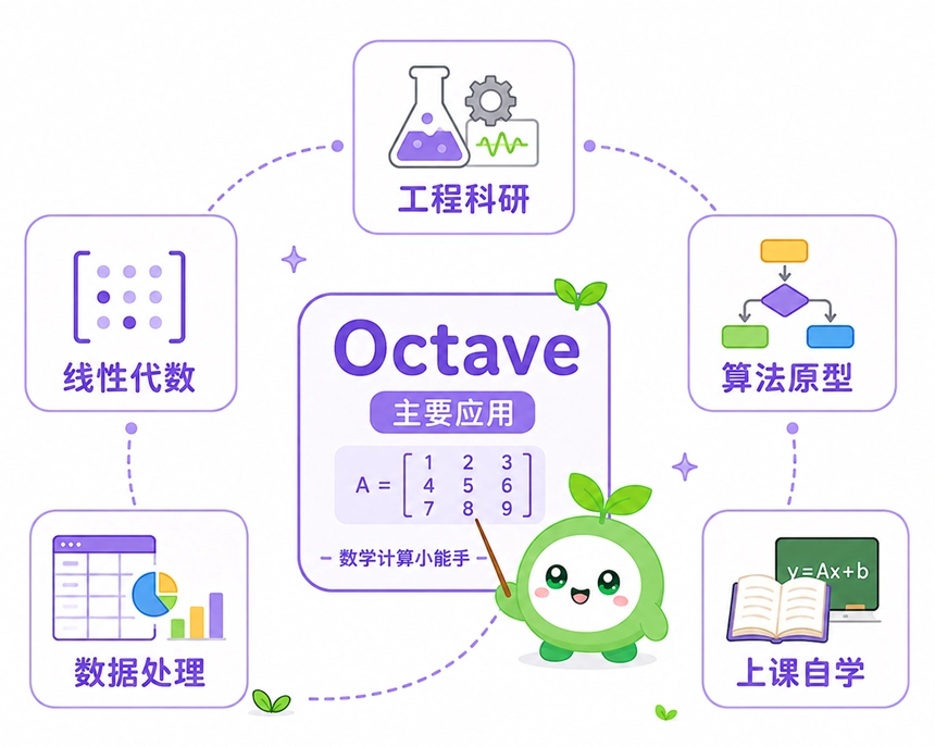 Octave在线性代数、工程科研及算法原型设计等核心领域的常见应用分布