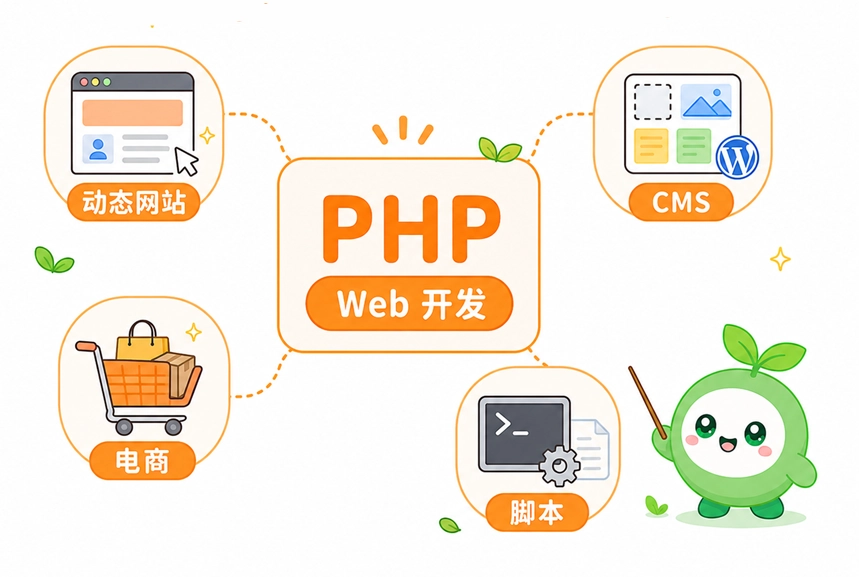 PHP在Web开发领域的四大主要应用场景:动态网站、内容管理系统(CMS)、电商平台与后台脚本