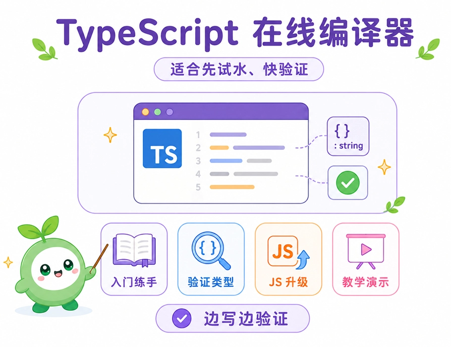 TypeScript在线编译器的四个适用场景：入门练手、验证类型、JS升级与教学演示