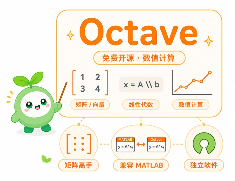 GNU Octave作为免费开源数值计算语言的核心特性及矩阵运算演示