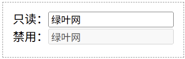 单行文本框的 readonly 和 disabled 属性