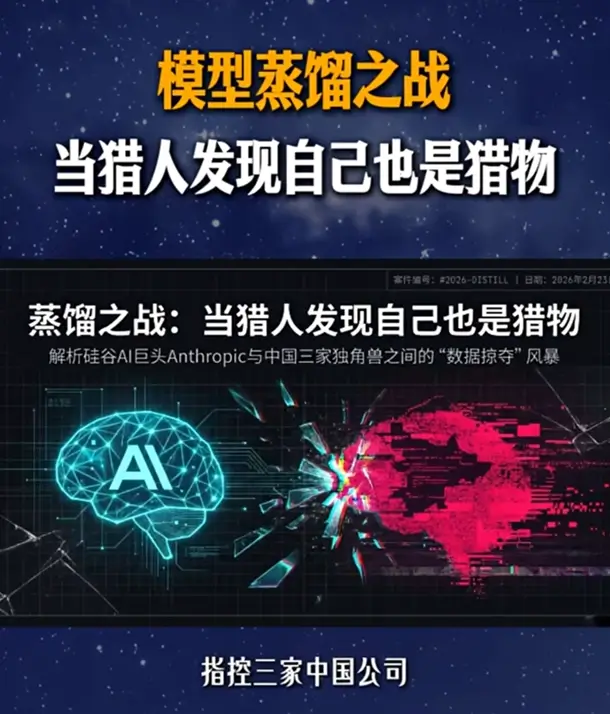 大模型蒸馏之战新闻截图:Anthropic 控诉深度求索(DeepSeek)、月之暗面等中国 AI 企业发动工业级蒸馏攻击