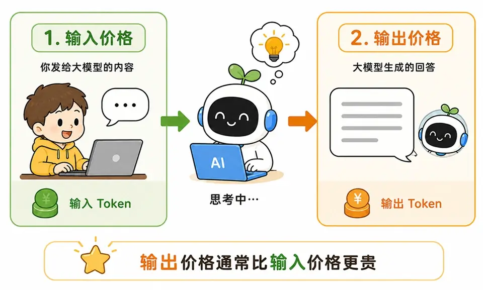 大模型双轨计费机制:输入价格(Prompt) vs 输出价格(Completion)