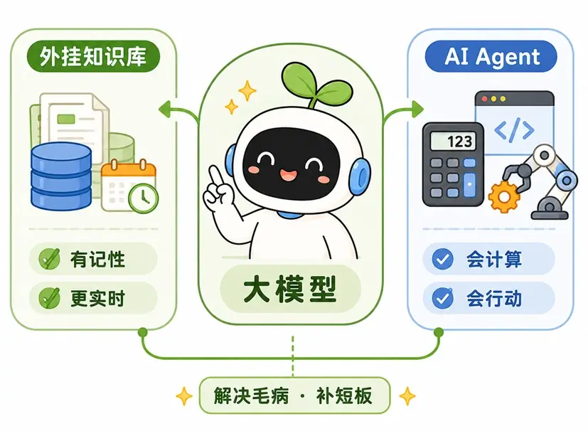 解决大模型幻觉与局限性的两大核心技术方案:外挂知识库(RAG)与智能体(AI Agent)