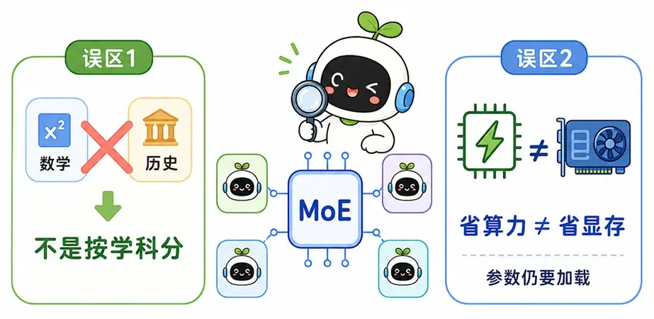 大模型 MoE 架构的两大误区:专家并非按学科划分,省算力但不省显存