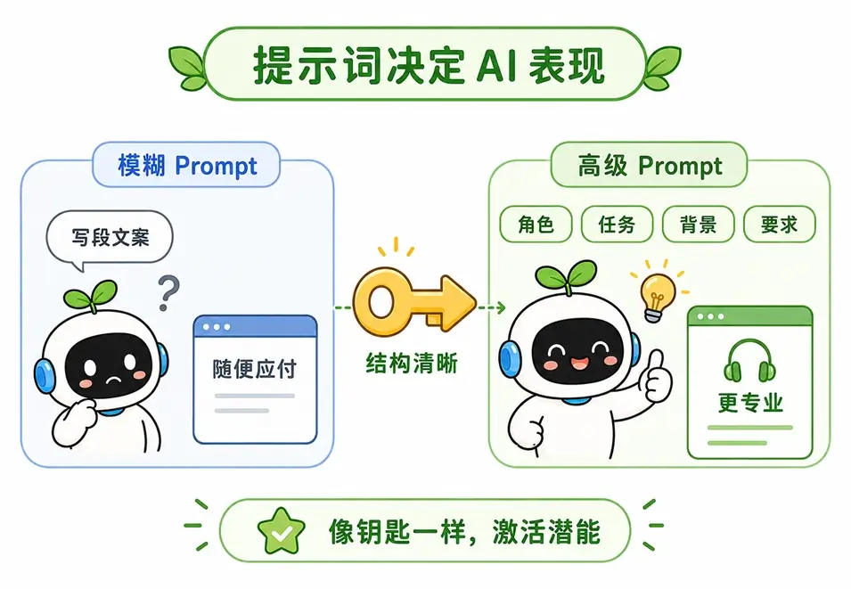 高级提示词(Prompt)就像钥匙:能够有效激活大模型底层的涌现潜能