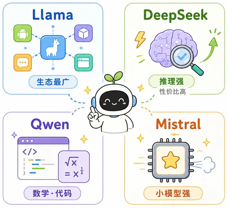 主流开源大模型盘点：Meta Llama、DeepSeek、阿里 Qwen 与 Mistral