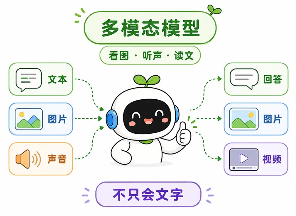 什么是多模态大模型:不仅能读懂纯文本,还能看懂图片、听懂声音与分析视频的全能 AI