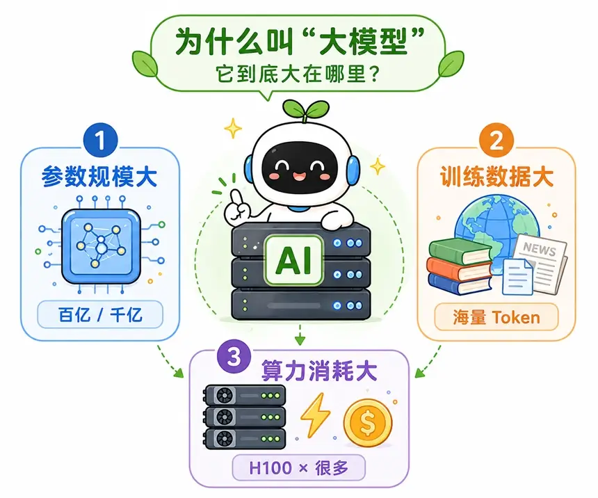 大模型为什么叫大模型？参数、数据与算力图解