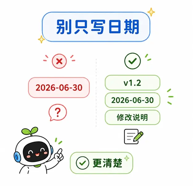 提示词版本命名应避免仅使用日期,结合明确的版本号和修改说明能提供更清晰的追溯信息。