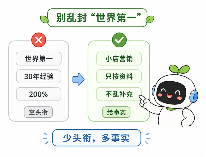 设定AI角色时应避免夸张头衔并多提供具体事实