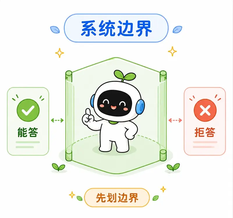 降低越狱风险的防御措施之一:在系统提示词中明确界定 AI 能答与拒答的系统边界,防止各类包装话术的渗透。