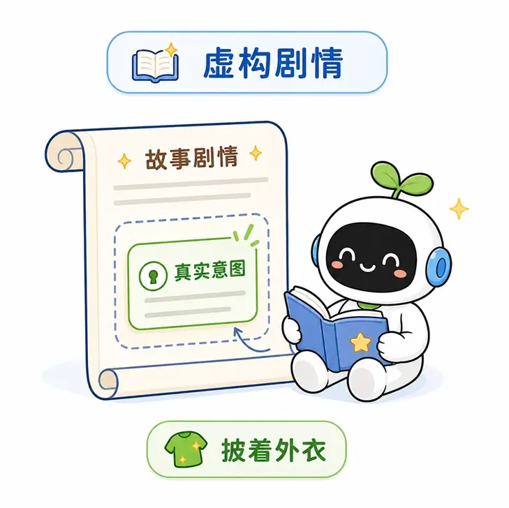 越狱思路之三:将恶意请求包裹在小说、剧本或学术研究等虚构剧情的外衣下,诱导 AI 提供高风险内容。