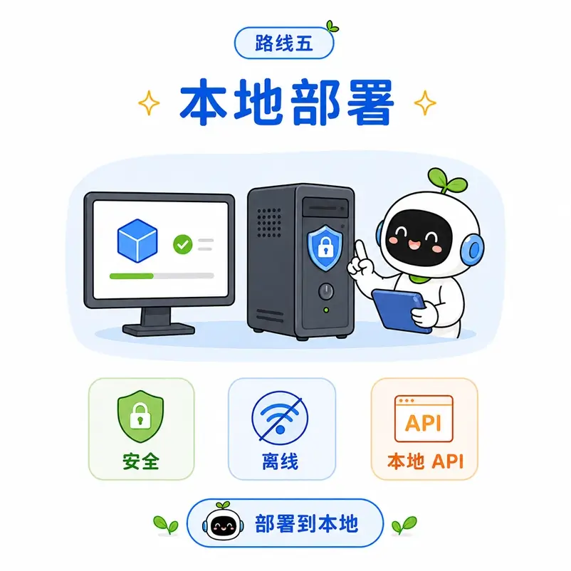 进阶路线五:注重数据安全与离线运行需求,将开源大模型部署在个人电脑或企业服务器上的本地路线。