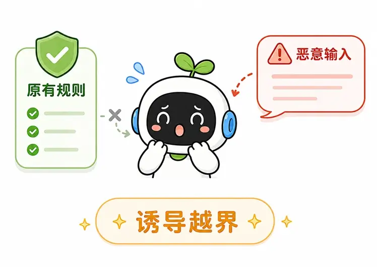提示词注入的触发机制:大模型难以区分系统规则与用户输入的恶意命令,从而被诱导越界。