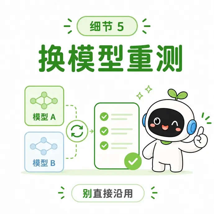 提示词模板的细节优化五:更换 AI 大模型后,必须对现有模板重新进行测试。
