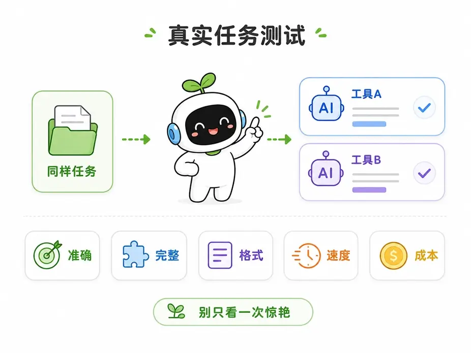 使用真实任务测试 AI 工具：从准确性、完整性、格式、速度和成本维度进行综合评估